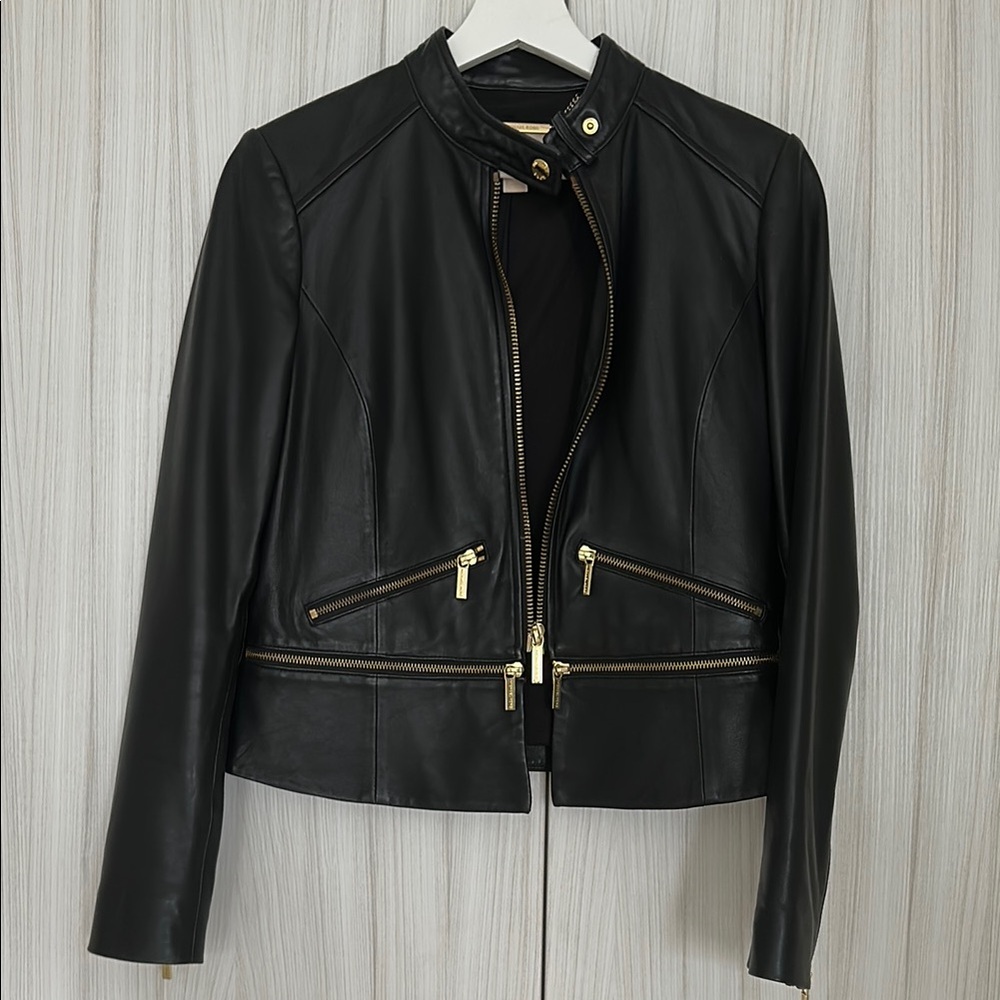 Michael Kors Biker Real Leather Jacket Size XS